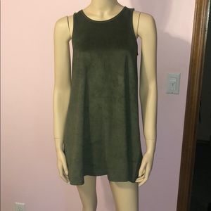 Green suede dress
